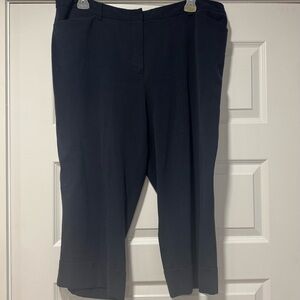 Classic Navy Women's Capris with Cuffed Legs
